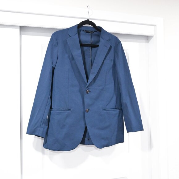Sene Men's Size Medium 100% Polyester Blue Travel Blazer - Picture 4 of 8